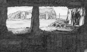 Winspit/worthmatravers/purbeck/jurassiccoast/stone/quarry/dorset/drawing/pencil/graphite